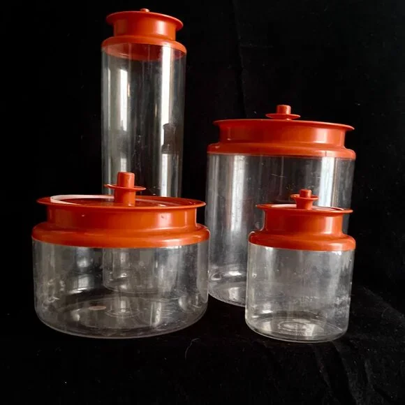 4 - Vintage Estate Tupperware Clear Push Button Lid Storage - Picture 12 of 12